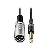 オーディオテクニカ XLR ケーブル (XLRオス - φ6.3mmモノラル標準プラグ) 3.0ｍ ミキサー パワーアンプ スピーカー オーディオケーブル 変換ケーブル 【国内正規品】AT-MI07/3.0