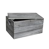 Large Vintage Effectハートカットハンドル木製Liddedストレージボックス