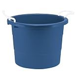 スタイルSelections 22.3-in W x 22.3-in H x 16.5-in Dブループラスチックバスケットロープハンドル付き簡単トランスポートのホームストレージ冷却飲料Bathing