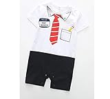 ベビー半袖ボディスーツ Baby Boy Romper, 1Pcs Toddler Gentleman Formal Outfit Set with Suit Vest & Bowtie BB@JPZ