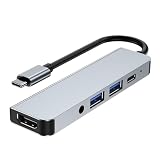 4K HDMI USB C ハブ 5-in-1 Type-C PD100W急速充電 USB-C USB ハブ ドッキングステーション Type-C 3.5mmオーディオ イヤホン マルチ変換アダプター タイプC ハブ 変換アダプタ MacBook Pro Air/iPad ProなどWindow/MacOS/linux/IOS/Androidシステムに対応
