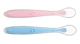 ベビー食器　ランチスプン　子供用 シリコンスプン(2本セット)BPAフリーで安全 食洗機上段でお洗い可能　15.5x2cm