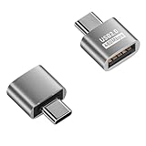 USB アダプター、Type-C および USB 3.0 アダプター、超ミニ Type-C オス - USB-A メス変換アダプター、Type-c オス - メス、急速充電 Type-C3.1 オーディオおよびビデオフル機能 USB アダプター、OTG をサポート (銀色の)