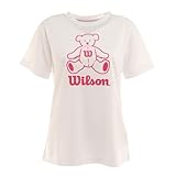 [Wilson] テニスウェア ビッグロゴ ドライ半袖 Tシャツ 紫外線遮蔽率90 Percent以上 UVカット 紫外線対策 吸水速乾 412270-WT （ホワイト/Ｍ/Lady's）