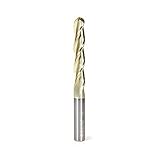 Amana Tool 46494 CNC 2D and 3D Carving 0.10 Deg Tapered Angle Ball Tip 3/8 Dia x 3/16 Radius x 2-1/4