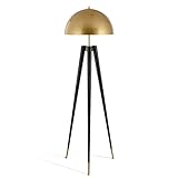 三脚ライト、三重ライト、アイアン半球形ランプシェード、E14、黒、高さ65.01"、研究室居間ベッドルームフロアランプ