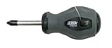 Task Tools T50228C 1-1/2-Inch C Stubby Number-2 Phillips Screwdriver with Rubber Grip and Hang Tag [