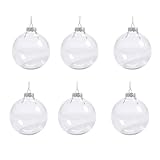 6 個クリスマスボール透明ガラスボールペンダントクリスマスパールバブルガラスクリスマスボールクリスマスツリーオーナメント透明ガラスボール