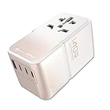 SAVEWO UniPlug PD3.1 140W GaN搭載 急速充電器 世界対応 変換プラグ USB-C×3 USB-A×2 ACコンセント付き 7台同時充電 200カ国対応 トラベルアダプター Type-C 140W 高出力 MacBook iPhone Android Switch 旅行用 収納ケース付き 安全保護機能付き(ホワイト, 140)