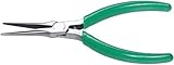 Xcelite NN55G Slim Line Needle Nose Plier, Smooth Jaw, 5-1/2 Length 1-11/16 Jaw Length, Green Cushio