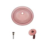 ugm-coralアンダーマウント、オイル研磨ブロンズWaterfallガラスバスルームシンク蛇口、とグリッドドレイン