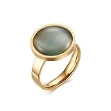 mrsrui自然moonstonegoldメッキ925スターリングシルバーメッキビクトリア朝スタイルソリティアリング グリーン