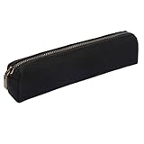 Copeflap ペンケース 帆布 スリム 筆箱 シンプル ペンポーチ ふでばこ ミニ 無地 (黒)