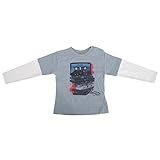 ベビー・赤ちゃん・キッズ・子供用 ボーイズ コットンリッチ 長袖Tシャツ カットソー トップス 男の子 (9-12ヶ月) (フェードブルー/ホワイト)
