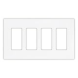 クーパー配線デバイスpjs264 a Decorator Screwless Wallplate、4-gang PJS264W 1