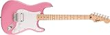 Squier by Fender スクワイヤー エレキギター Squier Sonic™ Stratocaster® HT H, Maple Fingerboard, White Pickguard, Flash Pink ソフトケース付き
