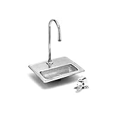 T&S Brass B-1240 Water Station Rigid Dummy Gooseneck Single Pedal Valve Drip Pan Glass Filler [並行輸入品