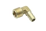 ノーブランド品　ニューブラス　銅管継手　　90°エルボー　フィットチューブ内径３/８" 　　スレッド３/８"Male NPT　５個入り