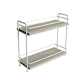 二重装飾ラック小型鍛造鉄クリエイティブホームデコレーションディスプレイラック多肉植物ポットデスクトップ (色 : 白)