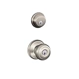 Schlage FB50N V GEO 619 B60 Single Cylinder Deadbolt and F51 Keyed Entry Georgian Knob Keyed Alike, 