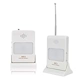 MolySun ドアベル ワイヤレス 玄関デジタルワイヤレスドアベル180度広視野赤外線トランスミッターレシーバーロングレンジショップホームホテル（白）