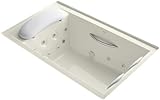 KOHLER K-1365-F2-96 River Bath 75-Inch X 45-Inch Whirlpool Bath with Integral Flange, Chroma Therapy