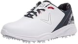 Callaway Men's Coronado v2 Golf Shoe, White/Blue/Red, 13