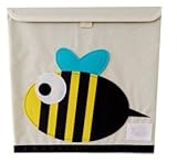 【POLKA】ポルカ 蓋つき 収納BOX 折りたたみ式 綿素材 33㎝ 正方形 全10種類 (Bee)