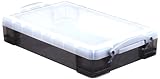 不二貿易 プラスチック 収納 ケース ボックスタイプ 4L(A4対応) ブラックR.U.BOX (幅39.5x奥行25.5cm) 20108