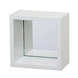 ドウシシャ(DOSHISHA) 賃貸でも安心。ピンで取り付ける壁掛け飾り棚 キューブタイプ(S) ミラー付 幅20×奥行10×高さ20cm ホワイト KB-20MS WH KB-20MS WH