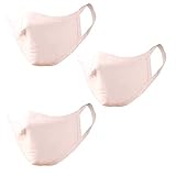 タッチストーン ソフトコットンニットフェイスマスク 女性用小サイズ。快適なウォッシャブル二重層。3枚入り）。ホワイト