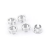 uxcell 水 穴 インサートトリム シンクオーバーフローカバー 家庭用 バシン 円形 シルバートーン 5個入り