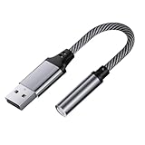 [LUYING] USB オーディオ 変換アダプタ USB2.0 to 3.5mm 変換ケーブル 外付け サウンドカード 4極 TRRS 変換 イヤホン/PS4/PC/ラップトップ/Linux/デスクトップ 等対応