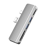 5 In 1 デュアルポート USB3.0 マイクロ SD SDHC SDXC SD データ リーダー USB ハブ ドック ステーション ミニ DP HDMI 変換アダプター Surface Pro 4/5/6 のため