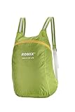 ROMIX BACKPACK アウトドア リュックサック ナイロン製 超軽量リュック 折り畳み式 防水バッグ ポケッタブル 男女兼用 メンズ レディース バッグ (黄緑)
