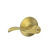 Schlage F51A ACC 608 Accent Lever Keyed Entry, Satin Brass by Schlage Lock Company