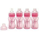 Dr. Brown's Wide Neck Bottle, Pink - 8 oz. - 4 Count by Dr. Brown's