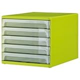 （まとめ） 山田化学 レターケース A4タテ 5段 グリーン SH-L5-CG 1台 〔×3セット〕