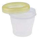 Lovoski 幼児フード　ミルク　カップ　ストレージ　ブレンダー　食品　　容器　フリーザー　　収納カップ　　母乳保存用 　全4色 - 黄