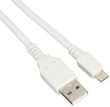 オーム電機 USBケーブル Type-A/microB 3m ホワイト SMT-L3UMB2