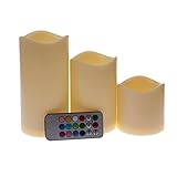 OCATHNON ゆらゆら LEDキャンドル ライト 癒し 雰囲気 3点セット 専用リモコン付き