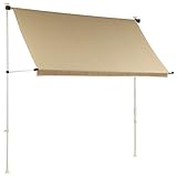 オーニング サンシェード つっぱり 日よけ スクリーン 屋外 雨よけ 紫外線カット 〔幅250cm〕 アイボリー