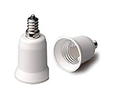 E-Simpo® E12からE26/E27へのアダプター ランプベース変換器 シャンデリアソケット(E12)からミディアムソケット(E26/E27)へ変換 Z1036 標準 ホワイト E12-E27