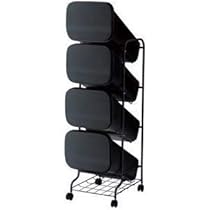Amazon｜スタンド式 ダストボックス/ゴミ箱 【ブラック 19L×4段