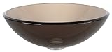 Kraus GV-103-CH Clear Brown Glass Vessel Bathroom Sink with PU-MR Chrome by Kraus