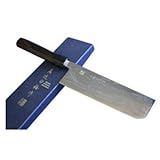 穂岐山刃物 ニッケルダマスカス(和包丁タイプ・紫檀八角柄)薄刃 165mm【青一丁箱入】 5508-154258