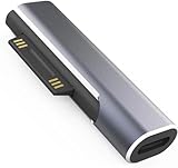 Sisyphy USB C to Surface Pro 急速充電アダプタ「ダークグレー」、15V/3A 45W USB Type C PD充電器必要 両端Type-cケーブル必要、マイクロソフト Surface Pro 10/7/6/5/4/3/X Surface Go1/2/3 Surface Laptop 1/2/3/6 Book タブレット対応