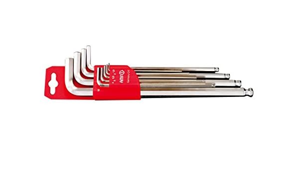Amazon | AMF 1.5-10mm 9本組ロングHexkeyレンチ ボールポイント ...