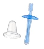 Simba Soft Bristle Silicone Baby Toothbrush with Milk Residue/Fur Scrubber. (Blue) by Simba [並行輸入品]