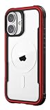 【RAPTIC】 iPhone 16 対応 ケース クリア MagSafe 対応 耐衝撃 米軍 MIL規格 スマホケース アルミ フレーム マグセーフ スマホカバー [ iPhone16 アイフォン 16 対応 携帯ケース ] iPhone 16 Case Shield MagSafe レッド